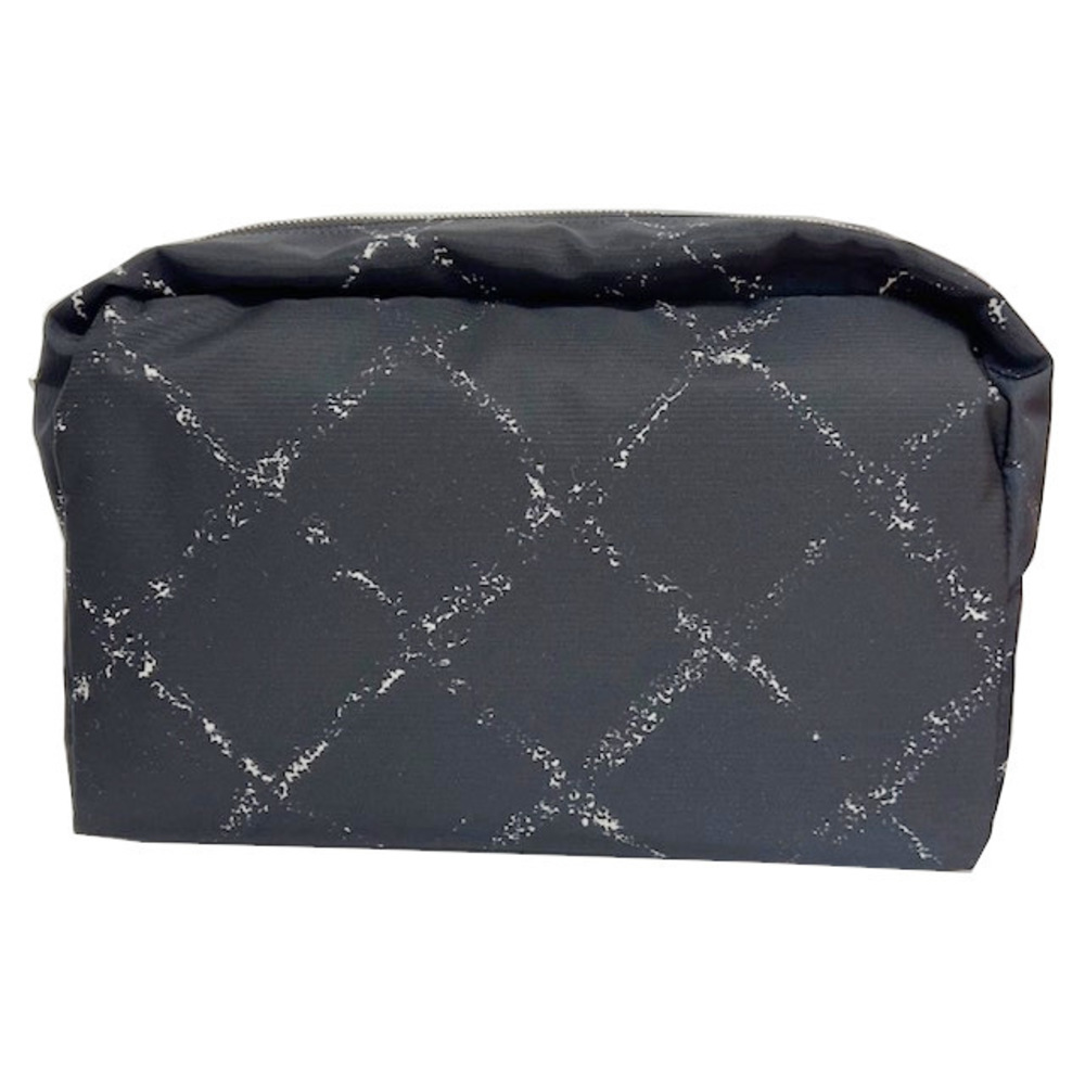 CHANEL Old Travel Line Cosmetic Pouch Nylon Black
